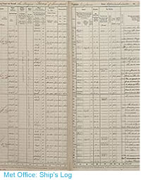 ship's log from the Met Office